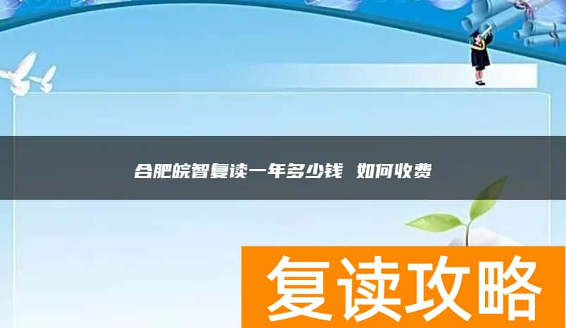 合肥皖智复读一年多少钱 如何收费